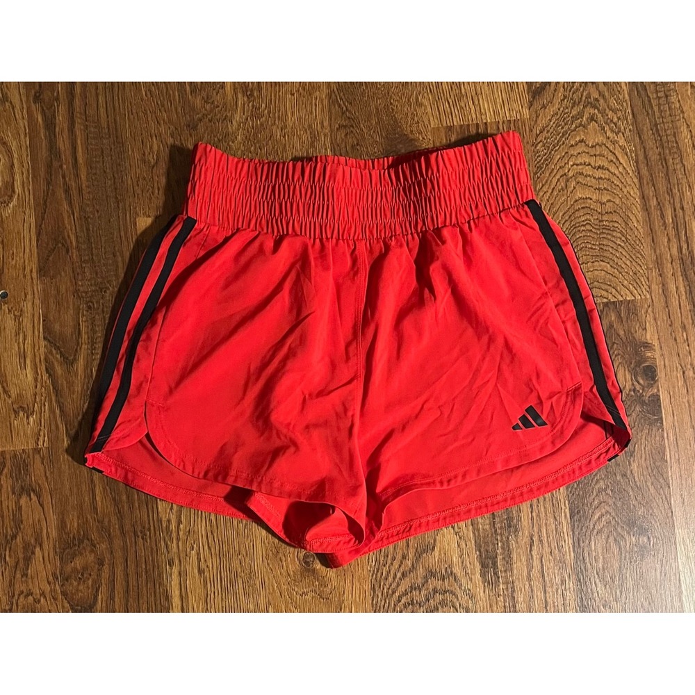 adidas Red Athletic Shorts with Black Trim